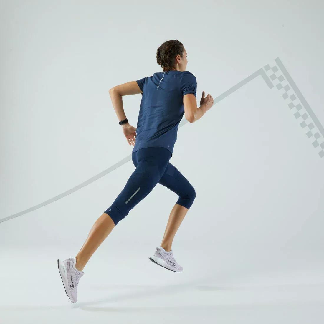 Women Breathable Running And Trail T-Shirt - Kiprun Run 500, Green, No Color, large image number 8