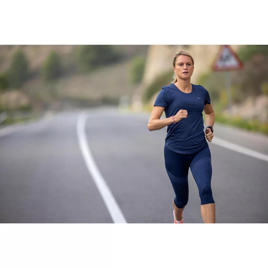 Women Breathable Running And Trail T-Shirt - Kiprun Run 500, Green, No Color, large image number 11