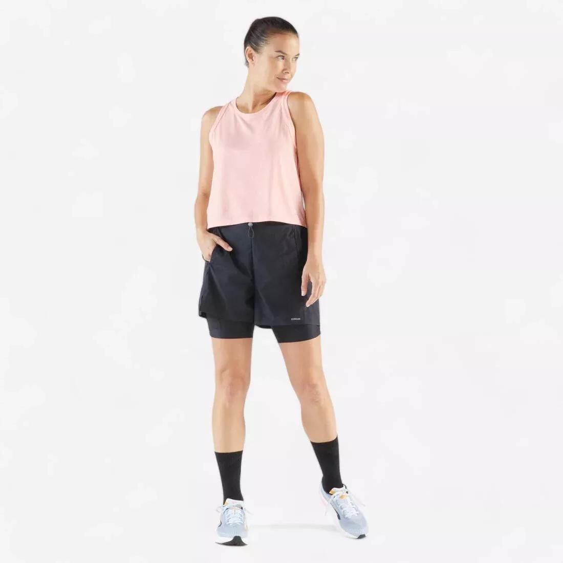 Women Running Breathable Short Tank Top - Kiprun Run 500 Dry, Pink, No Color, large image number 3