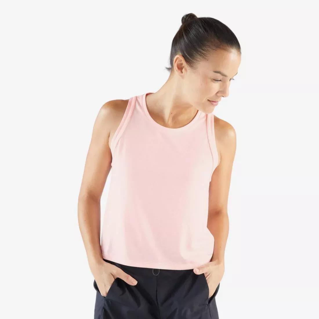 Women Running Breathable Short Tank Top - Kiprun Run 500 Dry, Pink, No Color, large image number 5