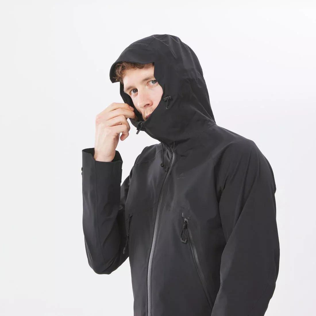 Men waterproof and breathable hiking jacket - MH500, Black, No Color, large image number 4