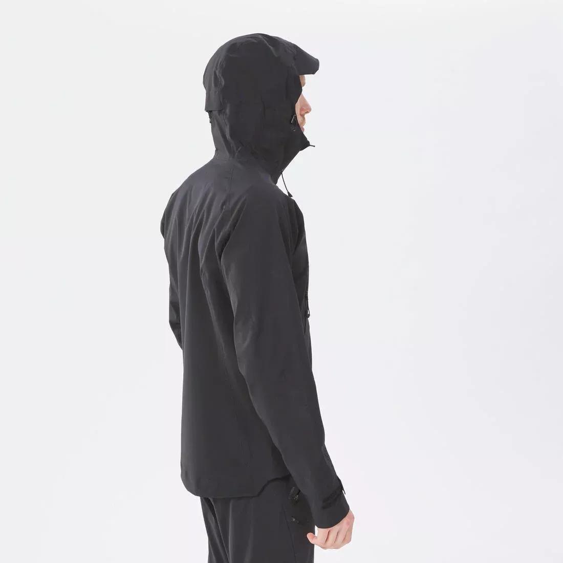 Men waterproof and breathable hiking jacket - MH500, Black, No Color, large image number 8