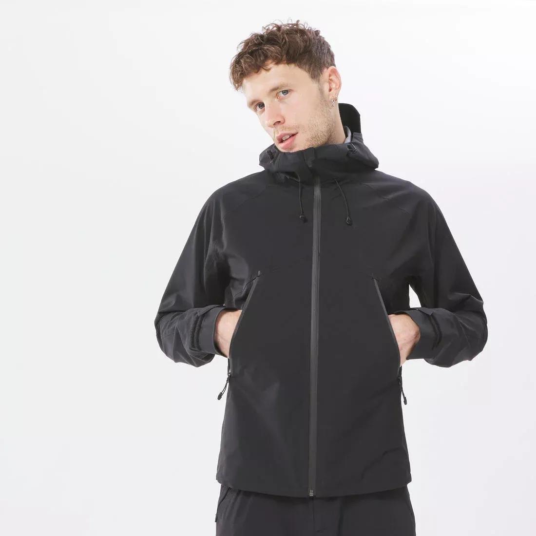 Men waterproof and breathable hiking jacket - MH500, Black, No Color, large image number 9