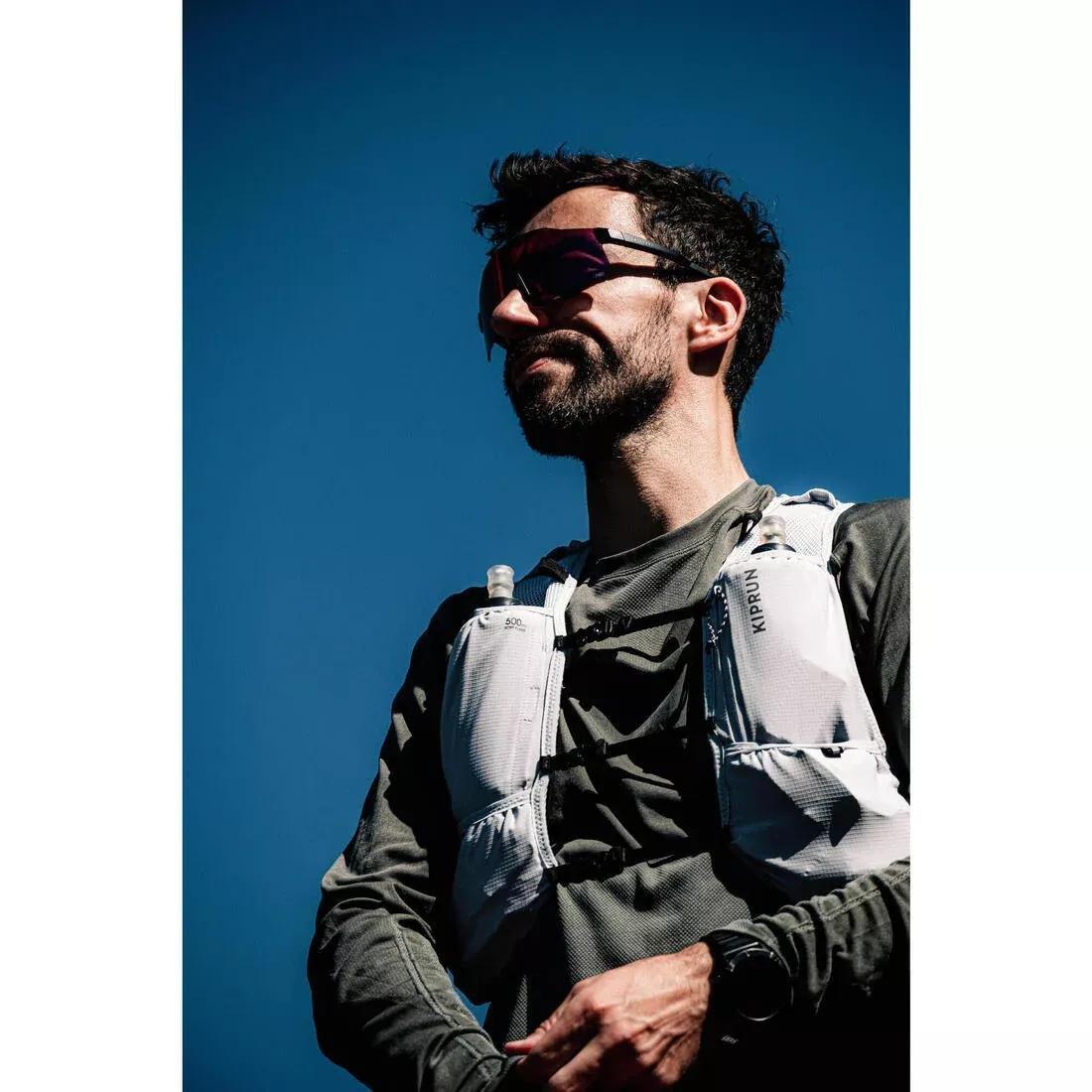 Unisex Trail Running Bag 1L Water Bladder Included - KIPRUN 500 8L, Grey, No Color, large image number 2