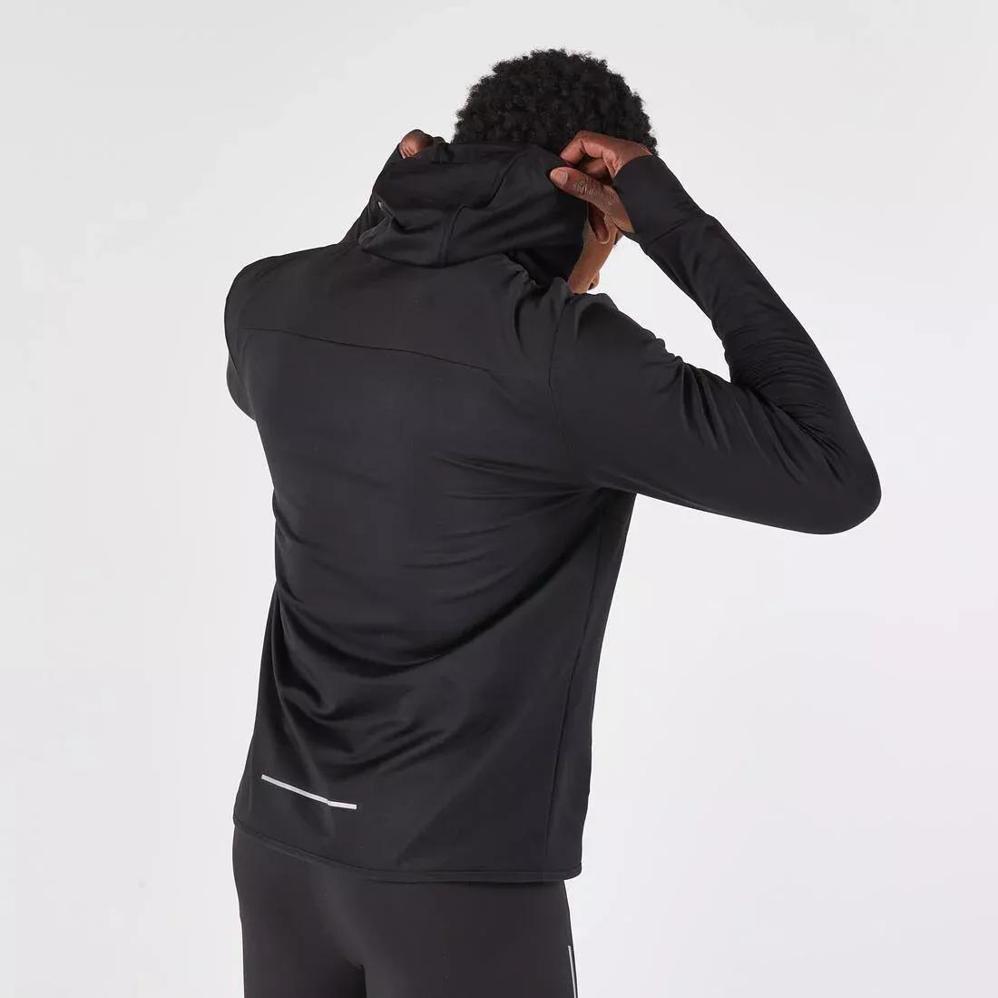 KIPRUN--JACKET RUN 100 M WARM BLACK N07A, No Color, large image number 4