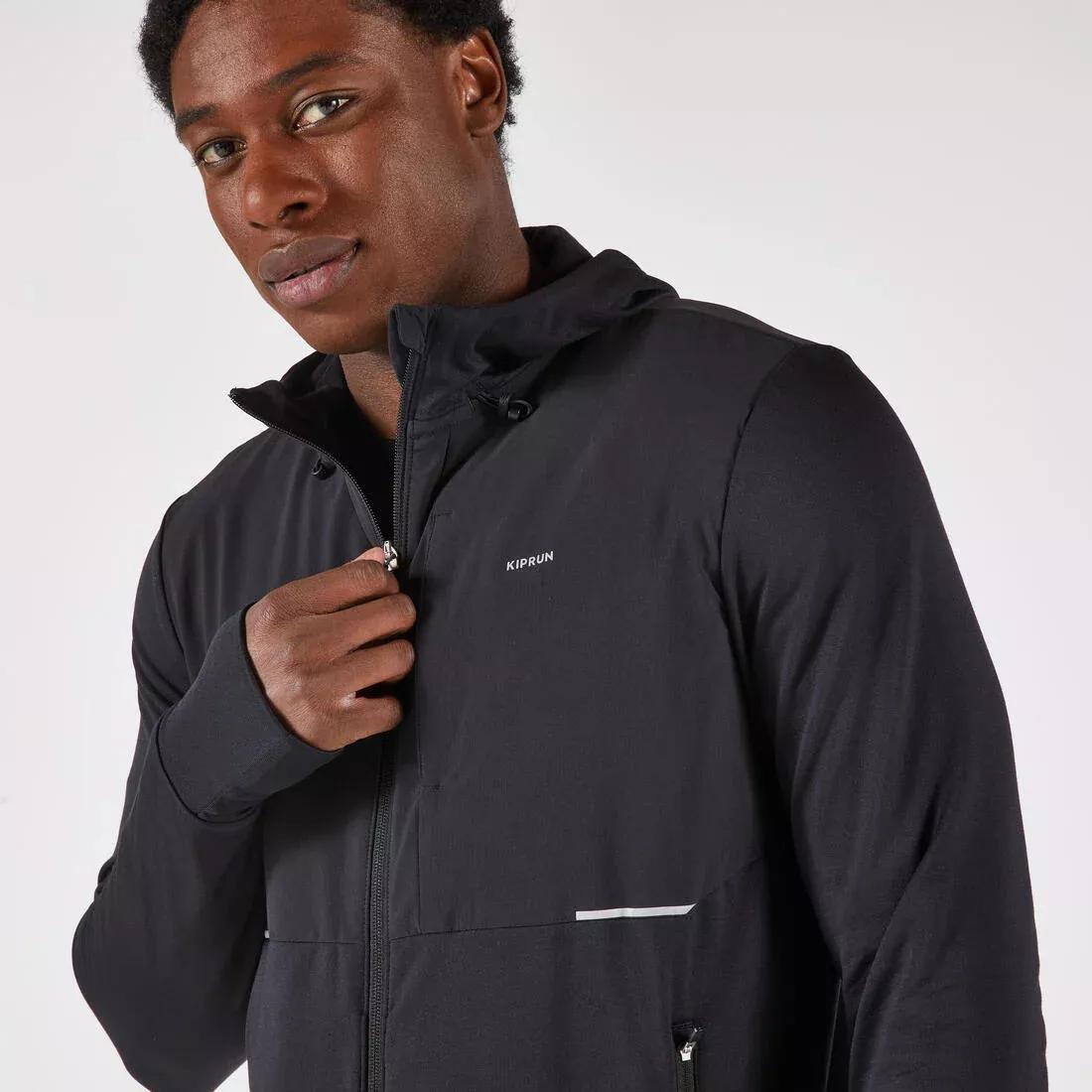 KIPRUN--JACKET RUN 100 M WARM BLACK N07A, No Color, large image number 6