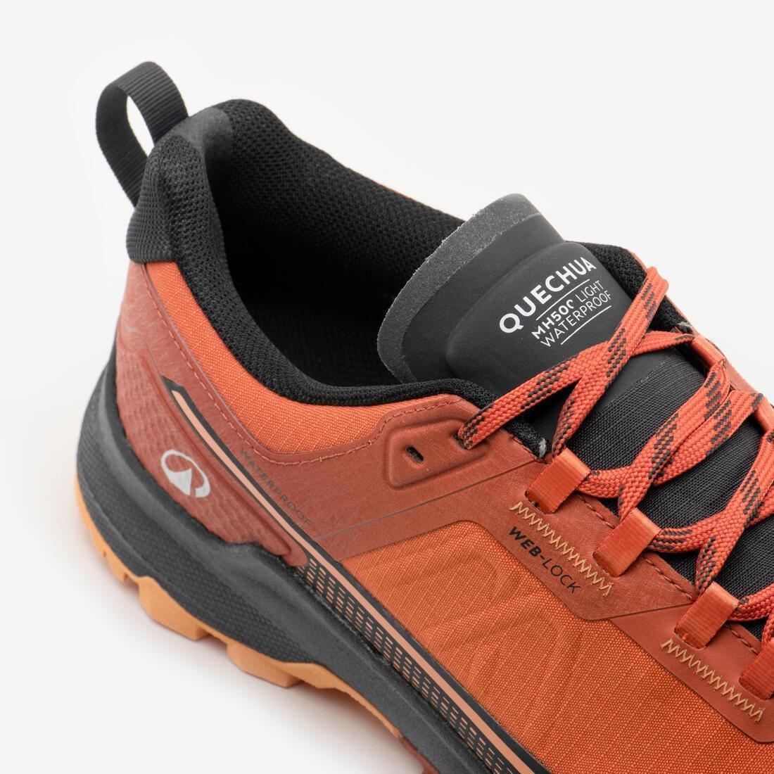 Men Waterproof Hiking Boots - MH500 Light, Orange, No Color, large image number 6