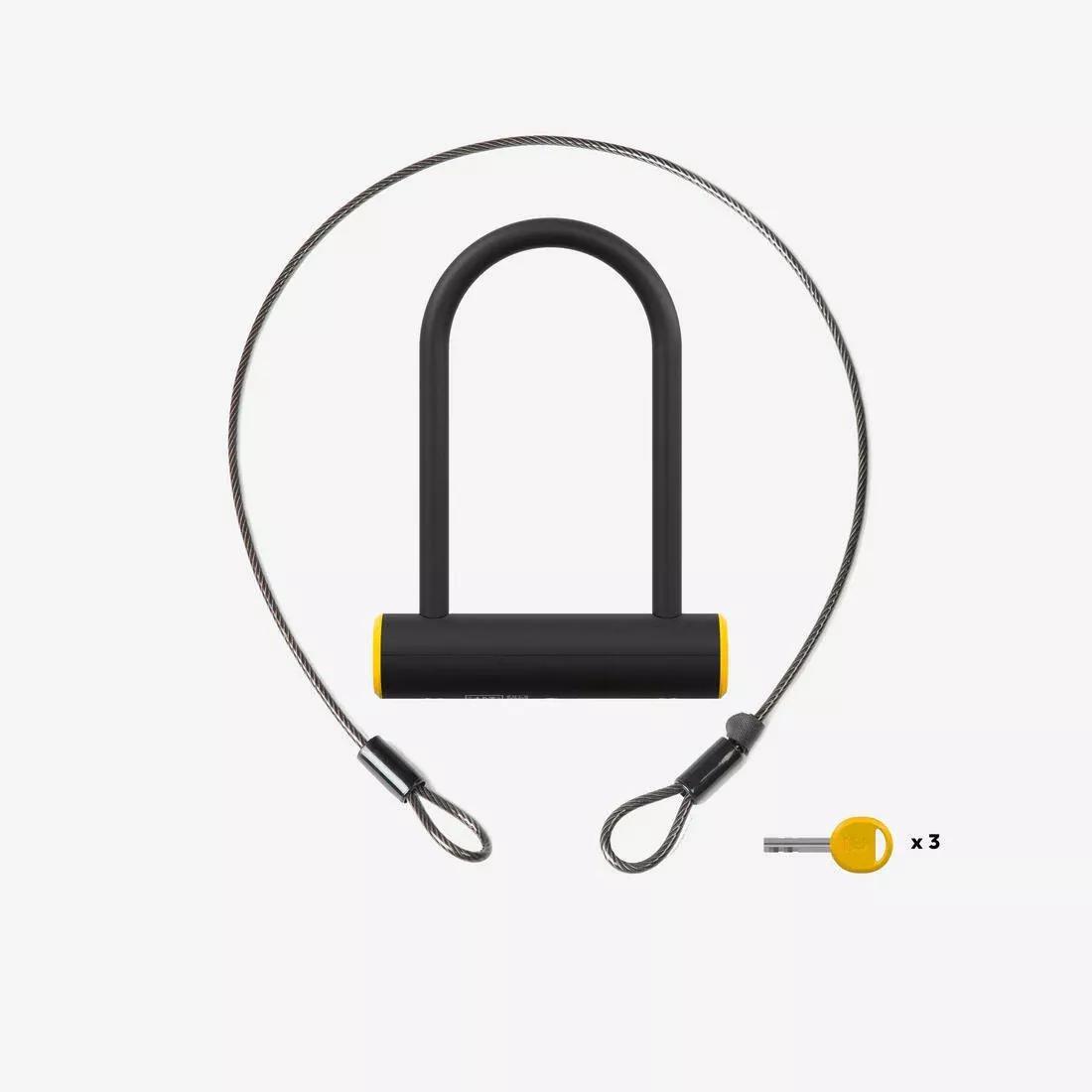 Bike D-Lock 900M ART2 + Cable Set, Black, No Color, large image number 0