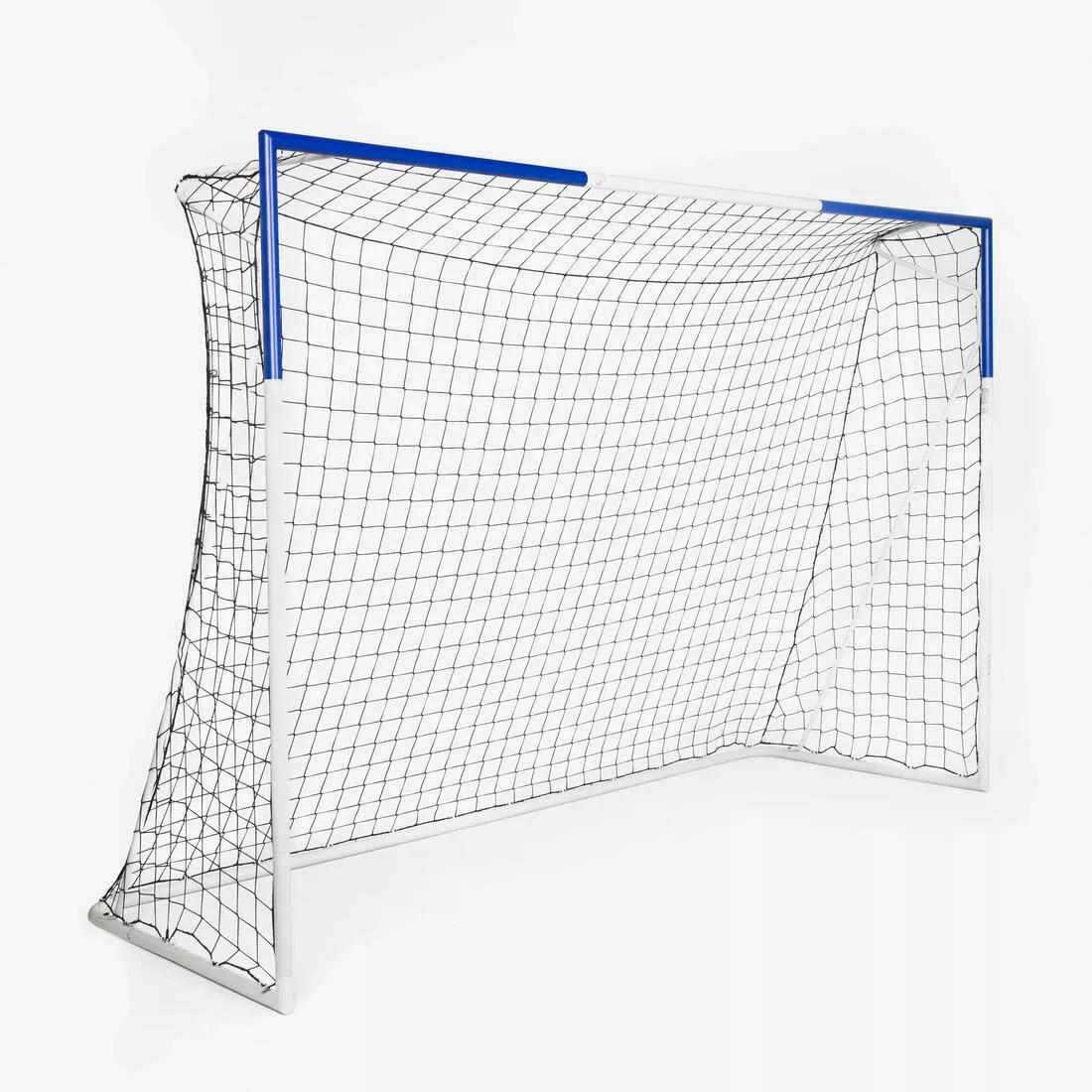 10X6Ft Large Metal Football Goal, White/Blue, No Color, large image number 1
