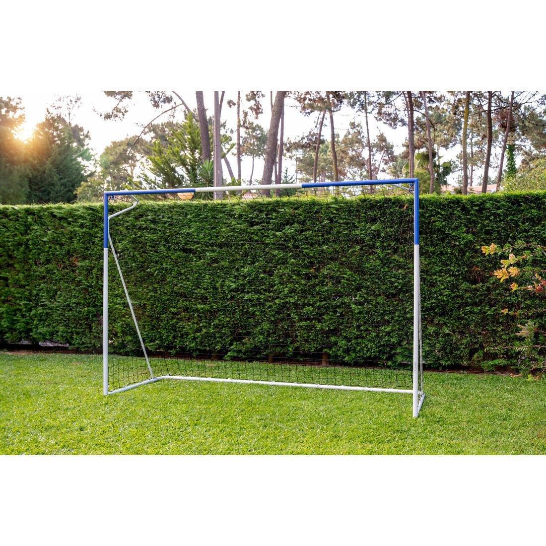 10X6Ft Large Metal Football Goal, White/Blue, No Color, large image number 2