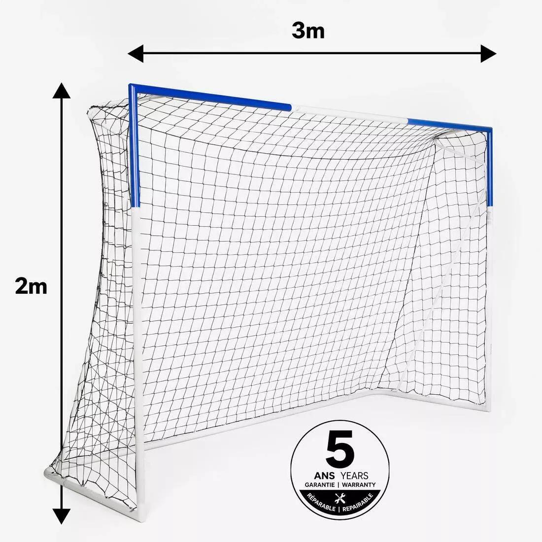 10X6Ft Large Metal Football Goal, White/Blue, No Color, large image number 3