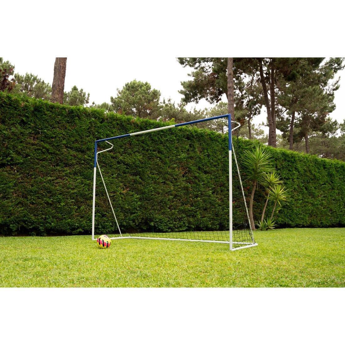 10X6Ft Large Metal Football Goal, White/Blue, No Color, large image number 4