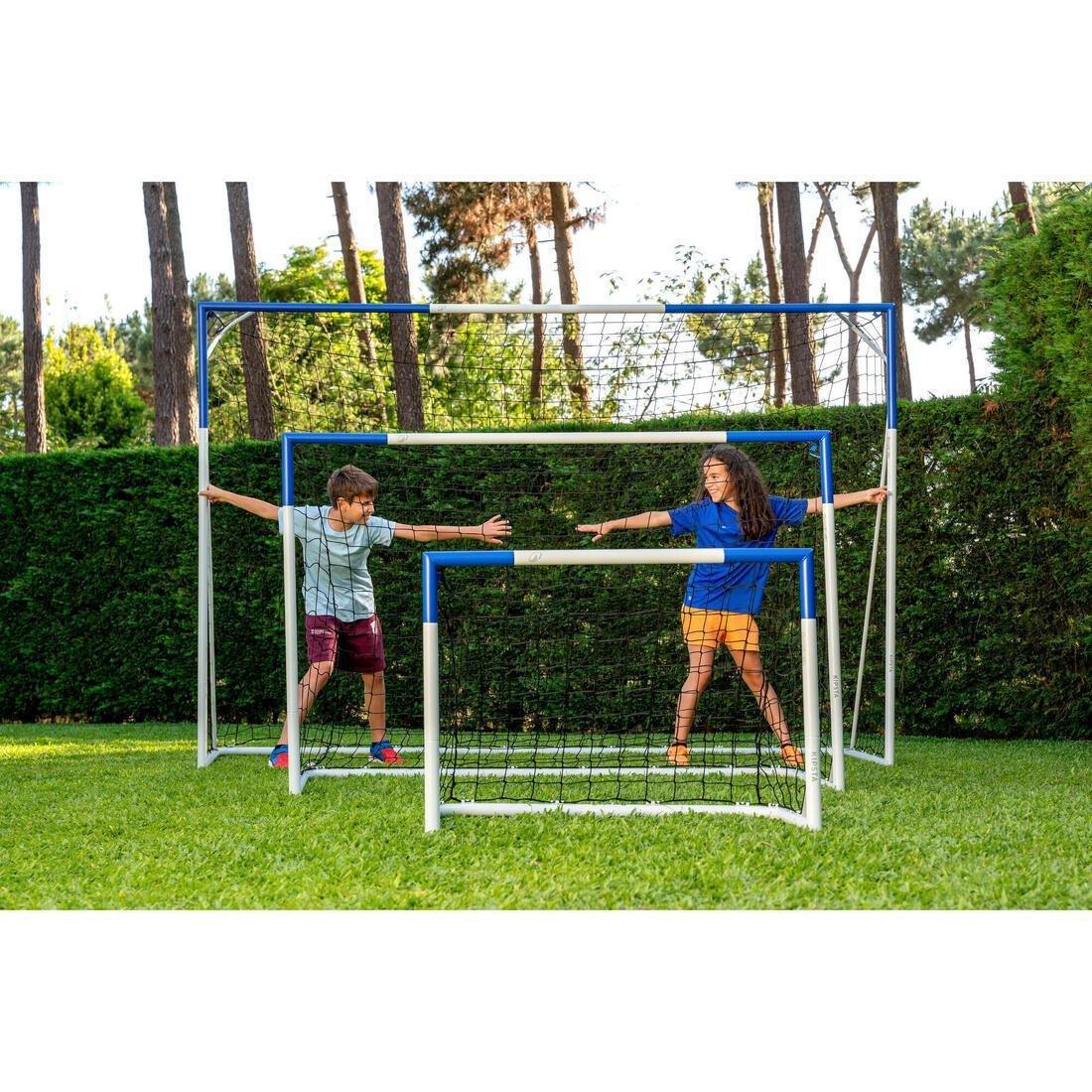 10X6Ft Large Metal Football Goal, White/Blue, No Color, large image number 6