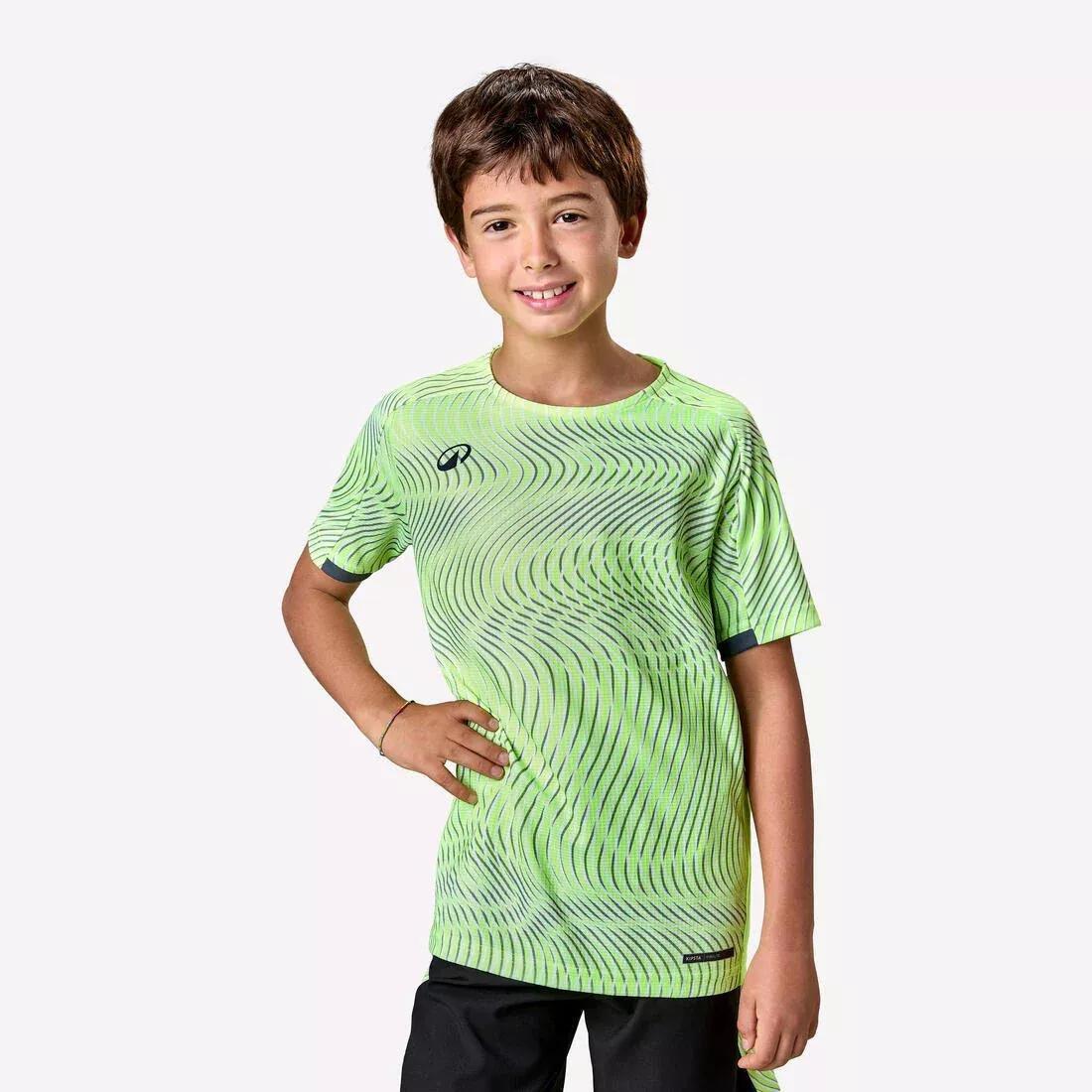 Kids Unisex Short-Sleeved Football Shirt Viralto Wave, Neon Yellow, No Color, large image number 0