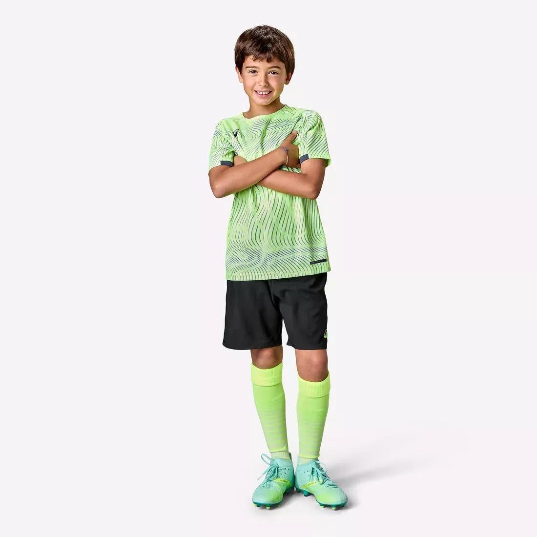 Kids Unisex Short-Sleeved Football Shirt Viralto Wave, Neon Yellow, No Color, large image number 2