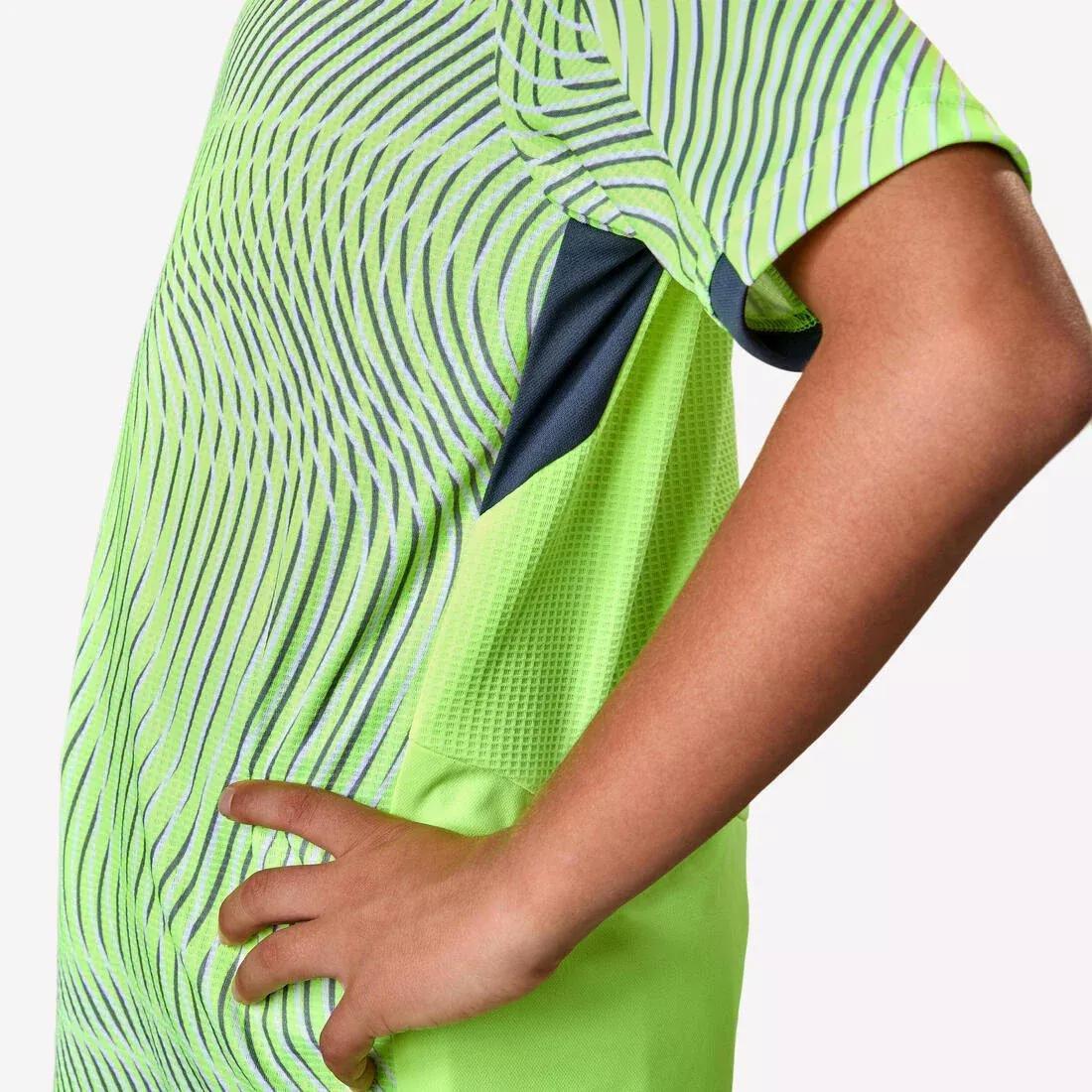 Kids Unisex Short-Sleeved Football Shirt Viralto Wave, Neon Yellow, No Color, large image number 3