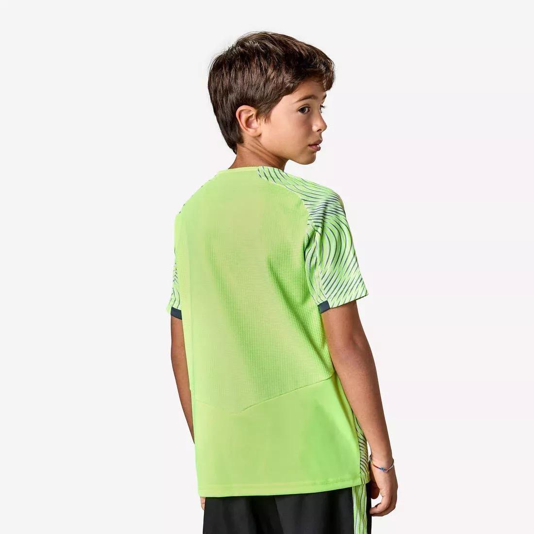 Kids Unisex Short-Sleeved Football Shirt Viralto Wave, Neon Yellow, No Color, large image number 4