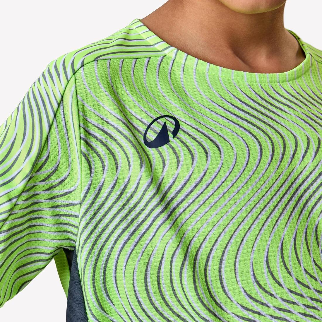 Kids Unisex Short-Sleeved Football Shirt Viralto Wave, Neon Yellow, No Color, large image number 5