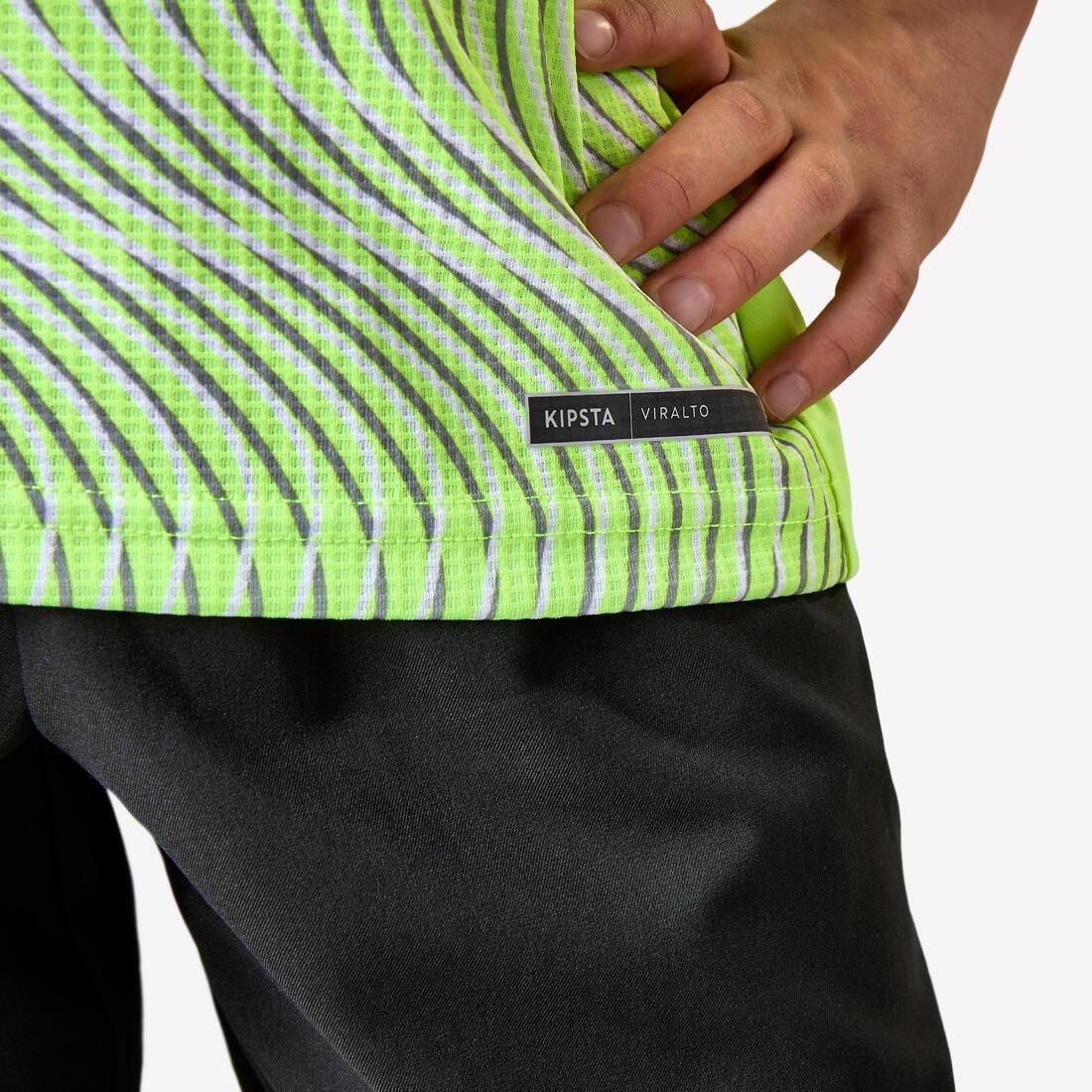 Kids Unisex Short-Sleeved Football Shirt Viralto Wave, Neon Yellow, No Color, large image number 6