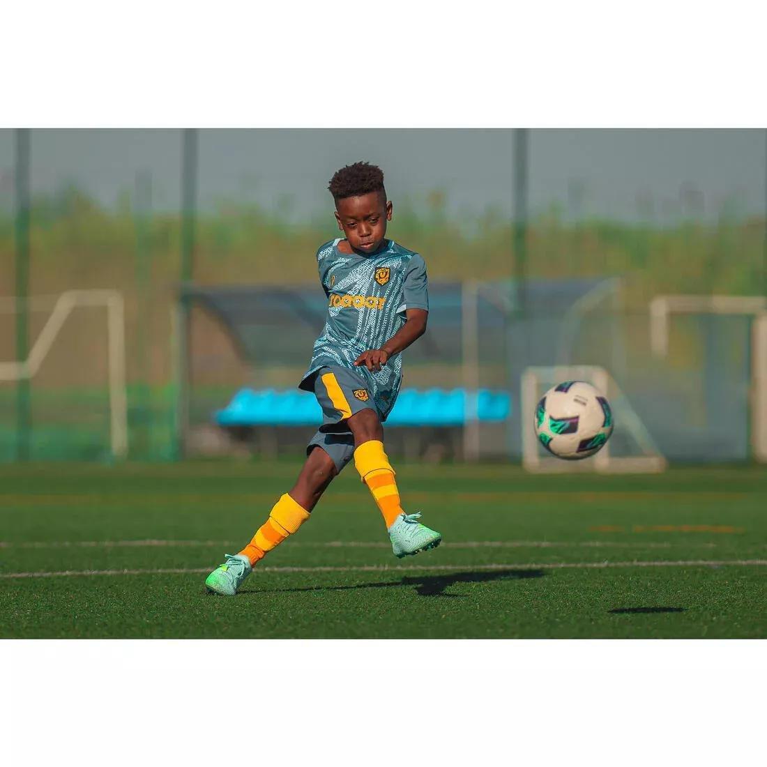 BLACK Kids' Football Shorts Viralto - Grey with Strip, No Color, large image number 8