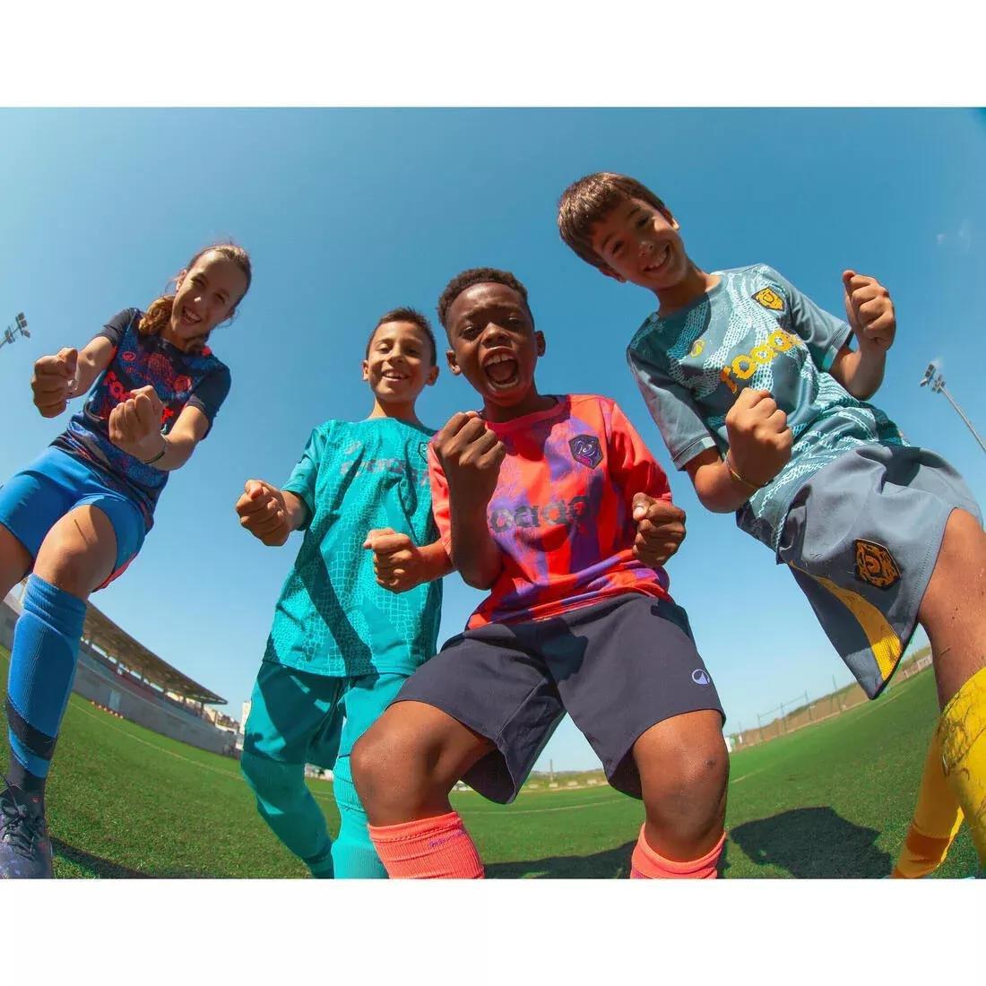 BLACK Kids' Football Shorts Viralto - Grey with Strip, No Color, large image number 9