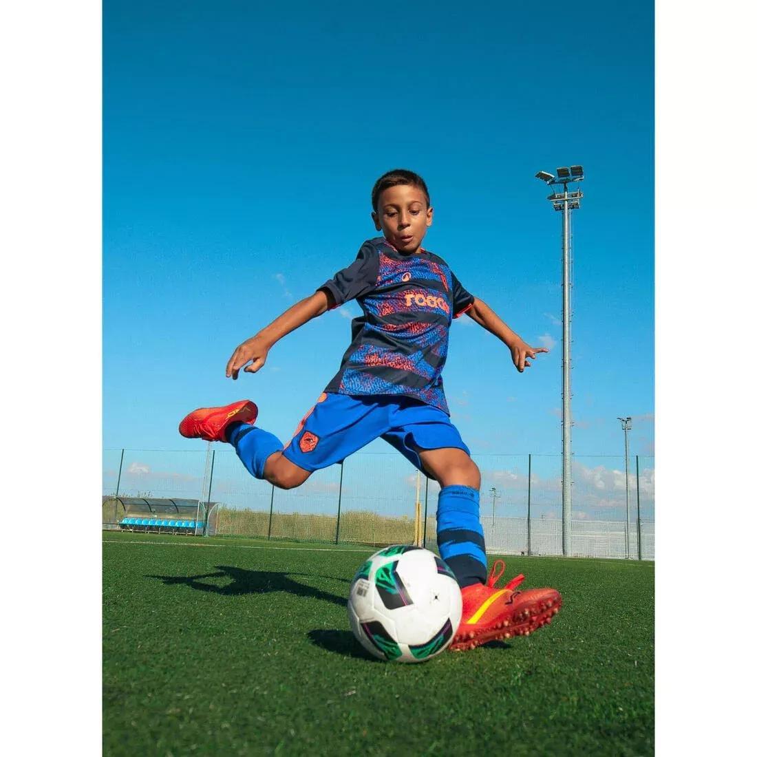 Kids Unisex Short-Sleeved Football Shirt Viralto Roarrr Rhino Stripey, Blue, No Color, large image number 8