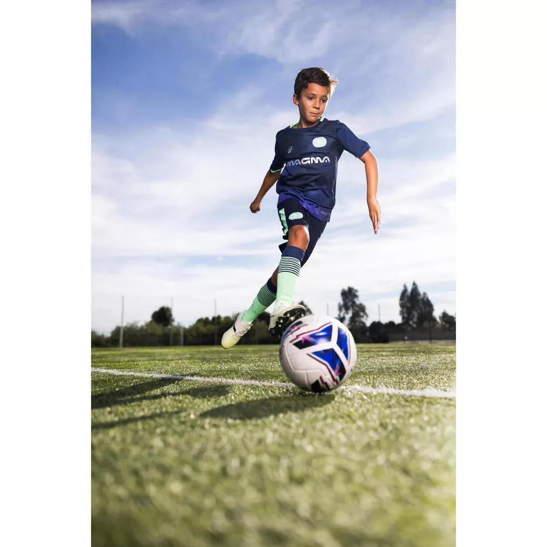 Kids Unisex Short-Sleeved Football Shirt Viralto Roarrr Rhino Stripey, Blue, No Color, large image number 13
