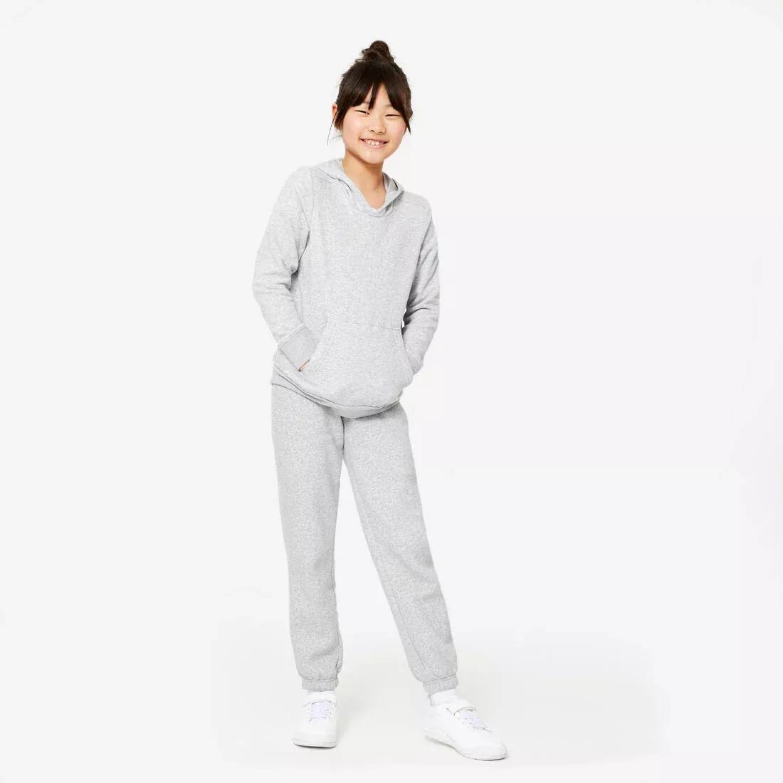 Kids Unisex Cotton Hoodie, Grey, No Color, large image number 1