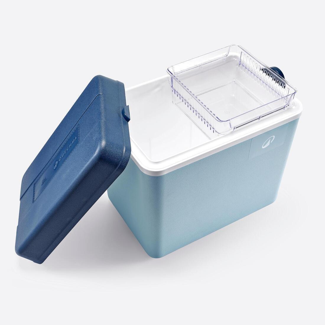 32-litre rigid Cooler 500 for camping - insulated and compartmentalised container, Blue, No Color, large image number 3