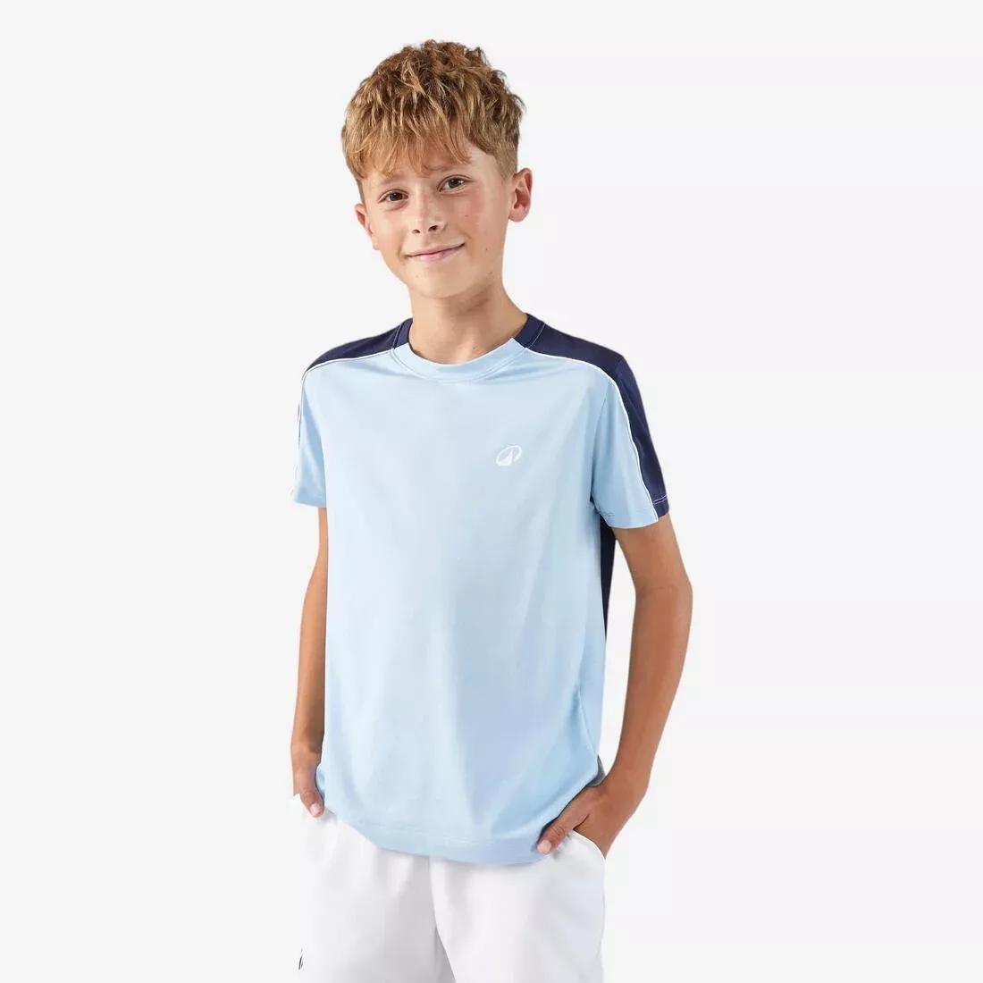 Kids Unisex Tennis Crew-Neck T-Shirt - Dry, Blue, No Color, large image number 0