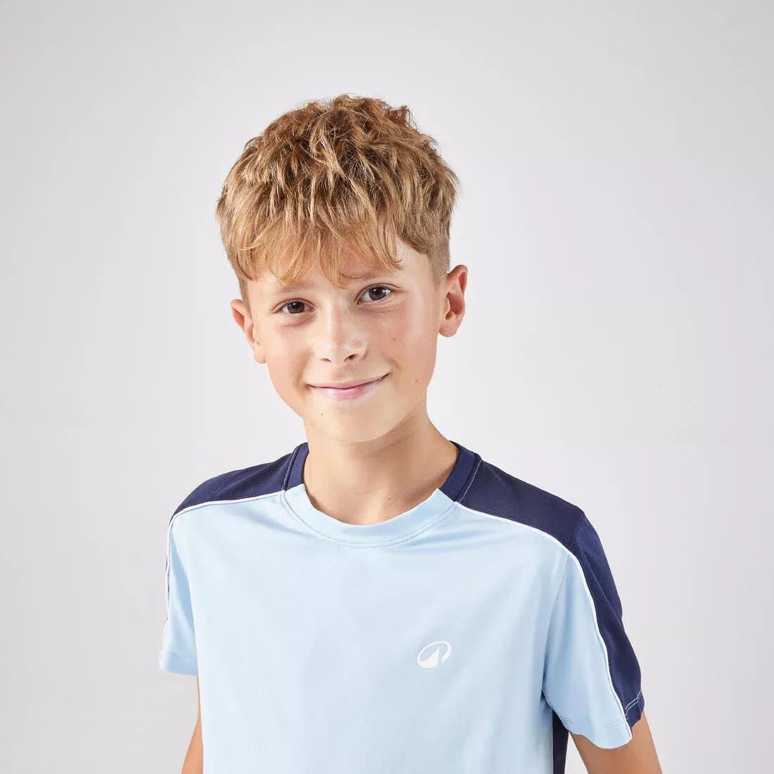 Kids Unisex Tennis Crew-Neck T-Shirt - Dry, Blue, No Color, large image number 3