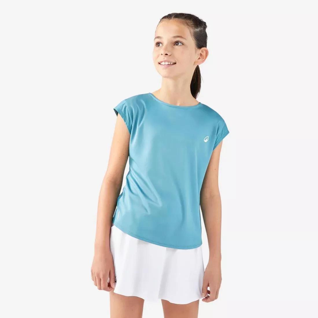 Kids Girls Tennis T-Shirt - TTS500, Blue, No Color, medium