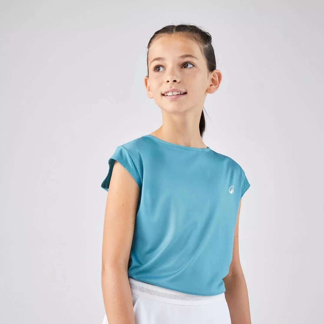 Kids Girls Tennis T-Shirt - TTS500, Blue, No Color, large image number 7