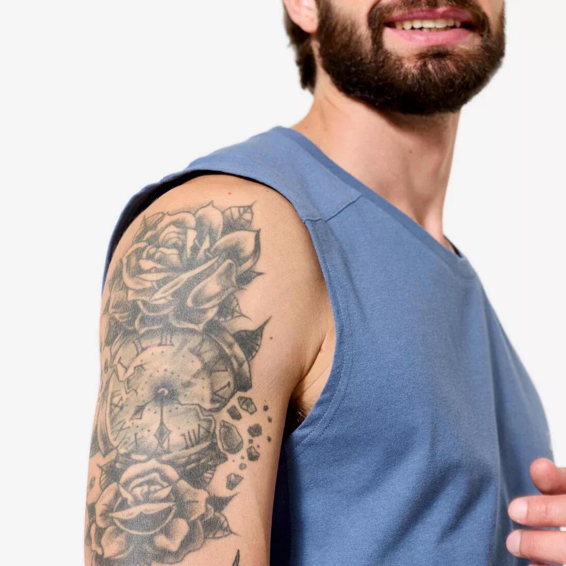 Men Stretchy Fitness Tank Top - 500, Navy, No Color, large image number 6
