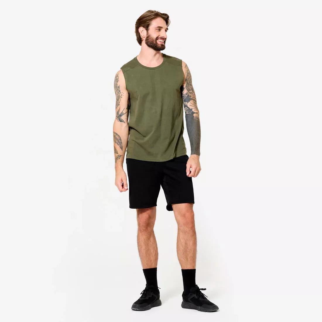 Men Stretchy Fitness Tank Top - 500, Navy, No Color, large image number 13