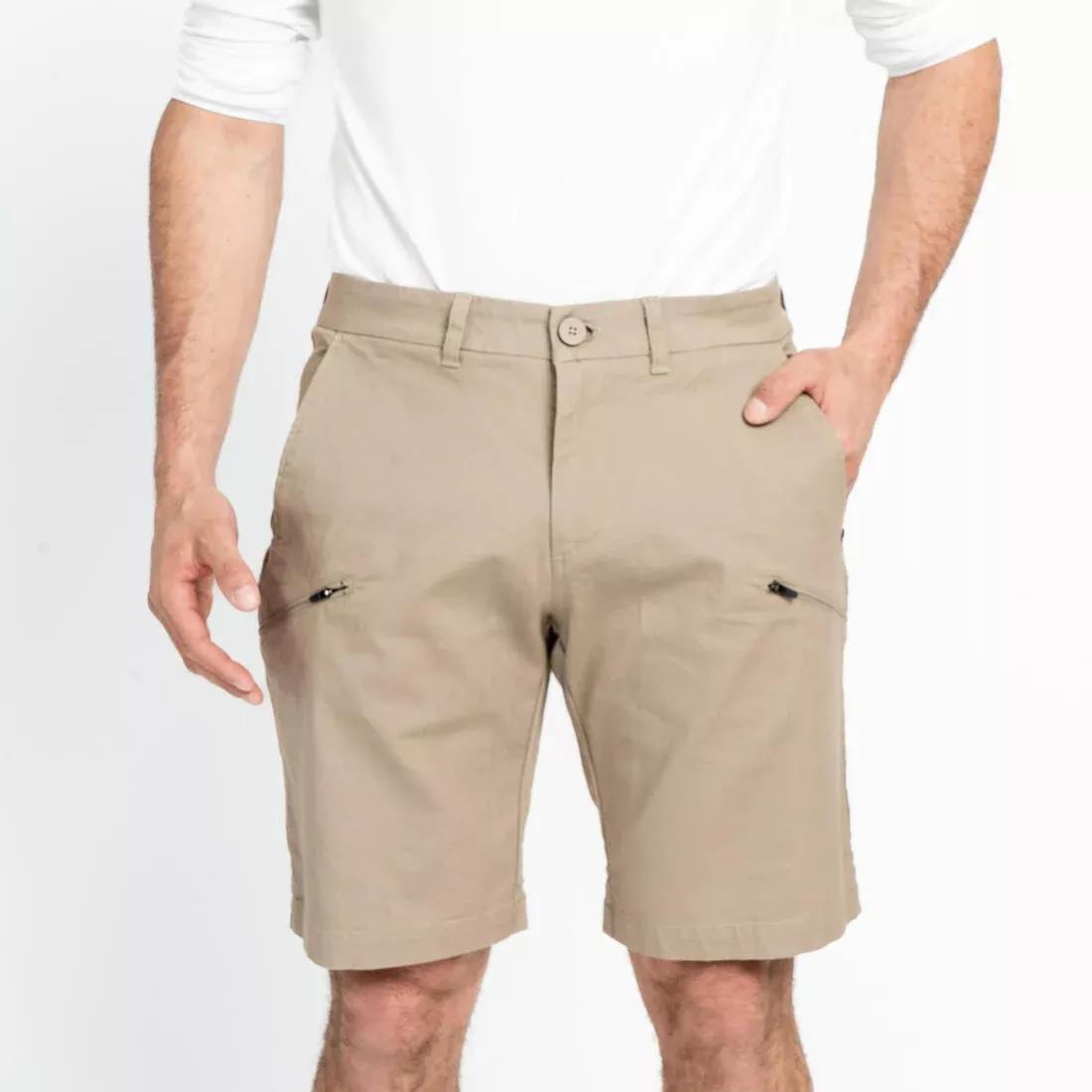 Men Sailing Bermuda Shorts - Sailing 100, Beige, No Color, medium