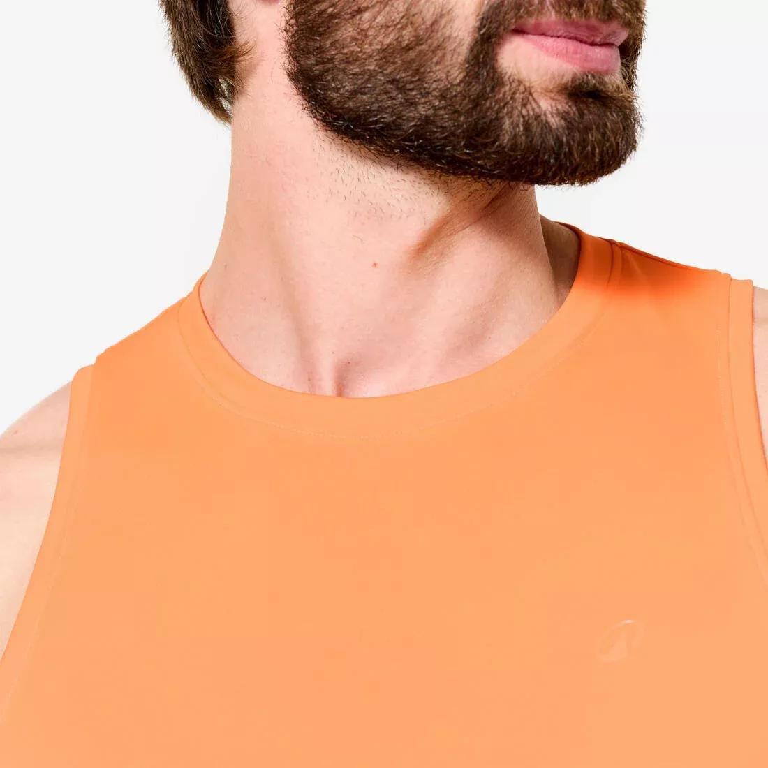 Men Fitness Breathable Tank Top, Beige, No Color, large image number 3