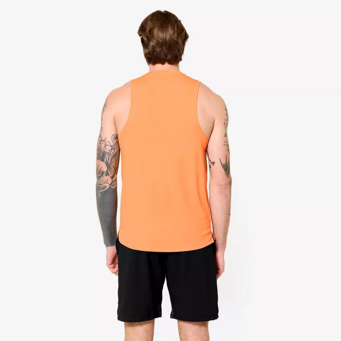 Men Fitness Breathable Tank Top, Beige, No Color, large image number 4