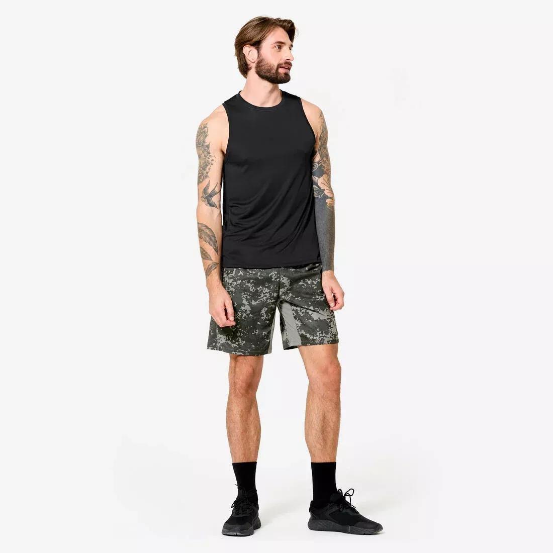 Men Fitness Breathable Tank Top, Beige, No Color, large image number 9