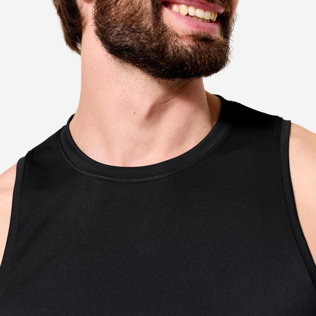 Men Fitness Breathable Tank Top, Beige, No Color, large image number 10