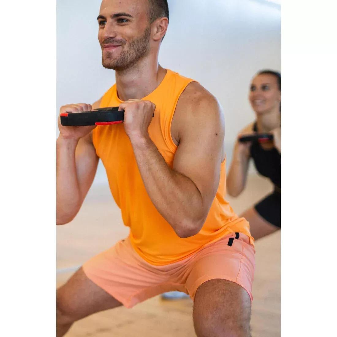 Men Fitness Breathable Tank Top, Khaki, No Color, large image number 7