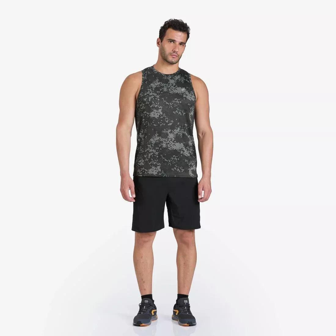 Men Fitness Breathable Tank Top, Khaki, No Color, large image number 9