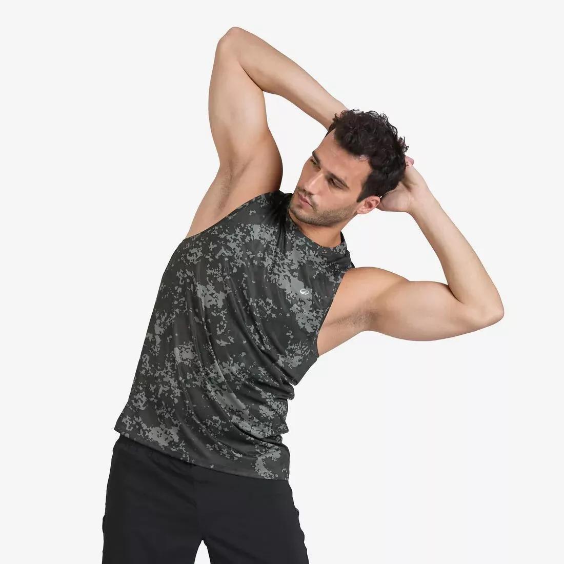 Men Fitness Breathable Tank Top, Khaki, 5401_000, large image number 12