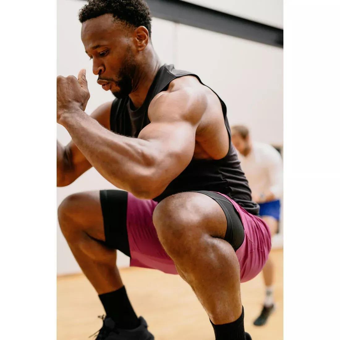 Men Fitness Zip Pocket Breathable 2-In-1 Shorts, Purple, No Color, large image number 9