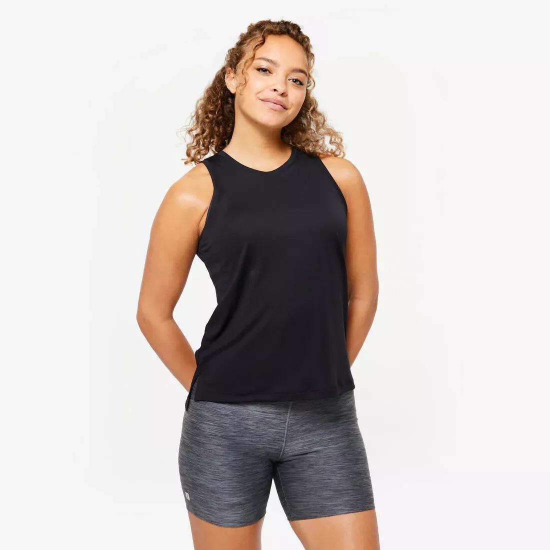 Women Straight-Cut Fitness Tank Top, Blue, No Color, large image number 2