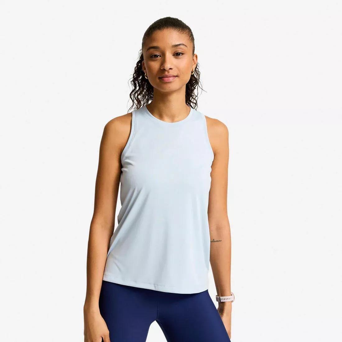 Women Straight-Cut Fitness Tank Top, Blue, No Color, large image number 6