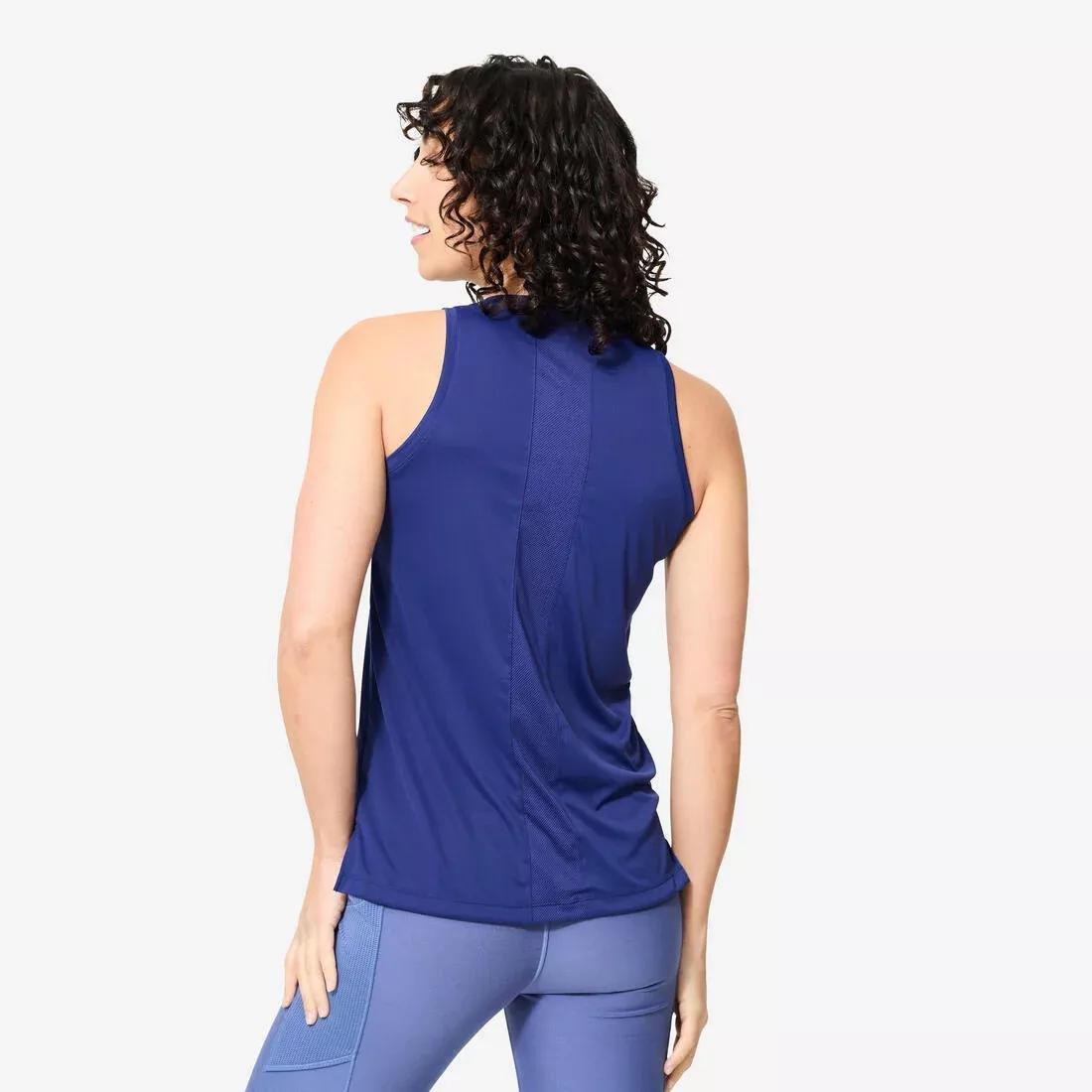 Women Straight-Cut Fitness Tank Top, Blue, No Color, large image number 7