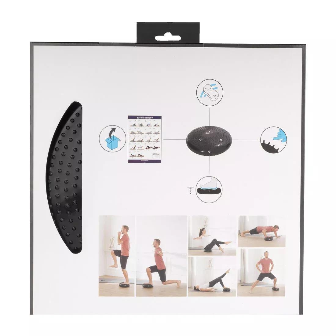 Reversible And Adjustable Fitness Balance Cushion, Black, No Color, large image number 3