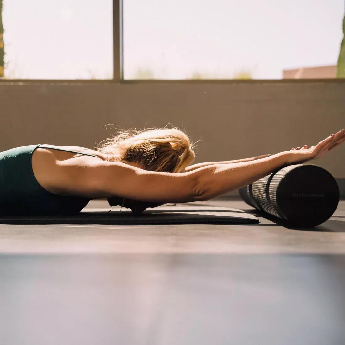 Pilates Foam Roller Length 90cm Diameter 15cm, Black, No Color, large image number 2