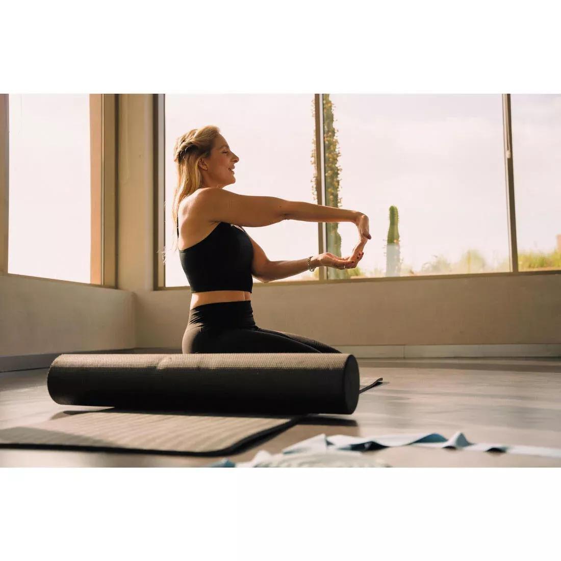 Pilates Foam Roller Length 90cm Diameter 15cm, Black, No Color, large image number 4